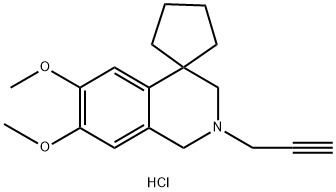 6,7-dimethoxy-2-prop-2-ynylspiro[1,3-dihydroisoquinoline-4,1'-cyclopentane] hydrochloride Structure