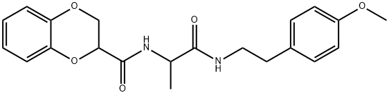 N-[1-[2-(4-methoxyphenyl)ethylamino]-1-oxopropan-2-yl]-2,3-dihydro-1,4-benzodioxine-3-carboxamide Structure