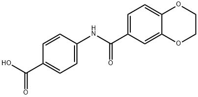 4-(2,3-dihydro-1,4-benzodioxine-6-carbonylamino)benzoic acid Structure
