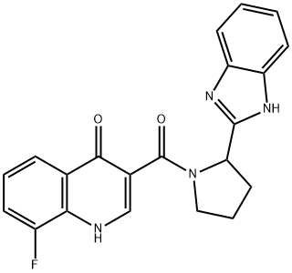 3-[2-(1H-benzimidazol-2-yl)pyrrolidine-1-carbonyl]-8-fluoro-1H-quinolin-4-one Structure