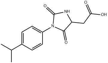 2-[2,5-dioxo-1-(4-propan-2-ylphenyl)imidazolidin-4-yl]acetic acid Structure