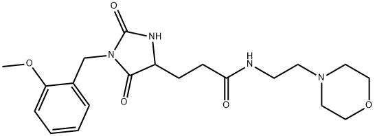 3-[1-[(2-methoxyphenyl)methyl]-2,5-dioxoimidazolidin-4-yl]-N-(2-morpholin-4-ylethyl)propanamide Structure