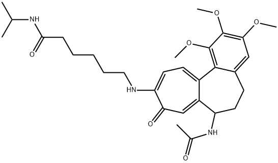 6-[(7-acetamido-1,2,3-trimethoxy-9-oxo-6,7-dihydro-5H-benzo[a]heptalen-10-yl)amino]-N-propan-2-ylhexanamide Structure