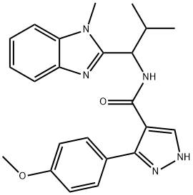 5-(4-methoxyphenyl)-N-[2-methyl-1-(1-methylbenzimidazol-2-yl)propyl]-1H-pyrazole-4-carboxamide Structure