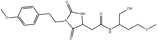 N-(1-hydroxy-4-methylsulfanylbutan-2-yl)-2-[1-[2-(4-methoxyphenyl)ethyl]-2,5-dioxoimidazolidin-4-yl]acetamide Structure
