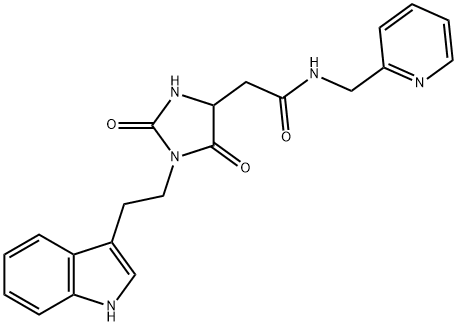 2-[1-[2-(1H-indol-3-yl)ethyl]-2,5-dioxoimidazolidin-4-yl]-N-(pyridin-2-ylmethyl)acetamide Structure