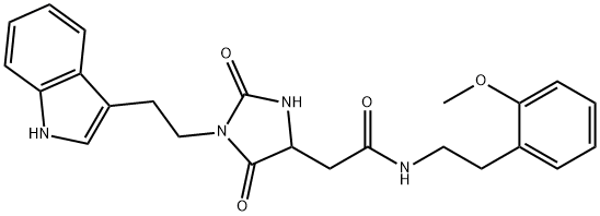 2-[1-[2-(1H-indol-3-yl)ethyl]-2,5-dioxoimidazolidin-4-yl]-N-[2-(2-methoxyphenyl)ethyl]acetamide Structure