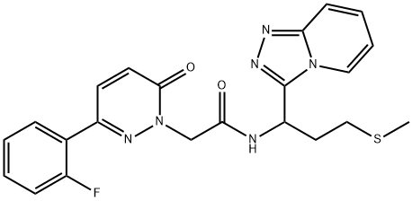 2-[3-(2-fluorophenyl)-6-oxopyridazin-1-yl]-N-[3-methylsulfanyl-1-([1,2,4]triazolo[4,3-a]pyridin-3-yl)propyl]acetamide Structure