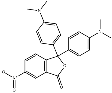 3,3-bis[4-(dimethylamino)phenyl]-6-nitro-2-benzofuran-1-one Struktur