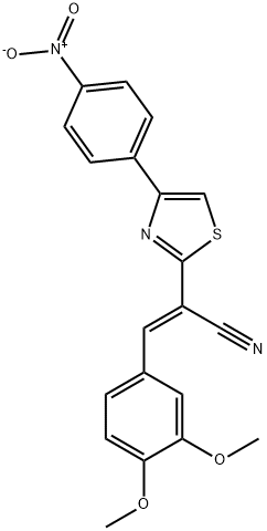 (Z)-3-(3,4-dimethoxyphenyl)-2-[4-(4-nitrophenyl)-1,3-thiazol-2-yl]prop-2-enenitrile Structure