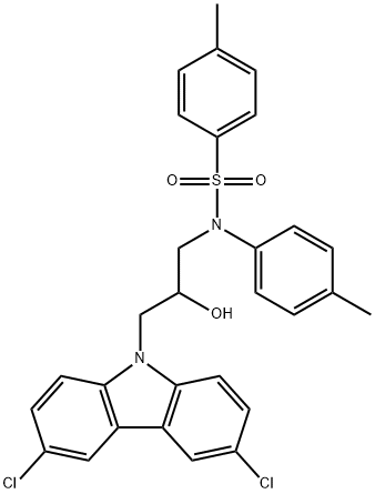 N-[3-(3,6-dichlorocarbazol-9-yl)-2-hydroxypropyl]-4-methyl-N-(4-methylphenyl)benzenesulfonamide Structure