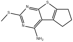 3-methylsulfanyl-7,8-dihydro-6H-cyclopenta[4,5]thieno[1,2-c]pyrimidin-1-amine,330819-85-7,结构式