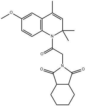 2-[2-(6-methoxy-2,2,4-trimethylquinolin-1-yl)-2-oxoethyl]-3a,4,5,6,7,7a-hexahydroisoindole-1,3-dione Struktur