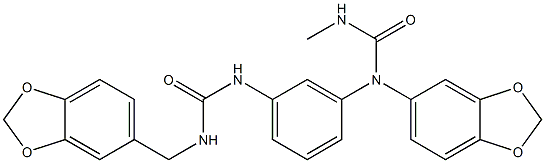 1-(1,3-benzodioxol-5-ylmethyl)-3-[3-(1,3-benzodioxol-5-ylmethylcarbamoylamino)phenyl]urea Structure