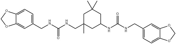 1-(1,3-benzodioxol-5-ylmethyl)-3-[3-[(1,3-benzodioxol-5-ylmethylcarbamoylamino)methyl]-3,5,5-trimethylcyclohexyl]urea Structure
