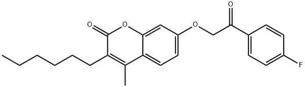 7-[2-(4-fluorophenyl)-2-oxoethoxy]-3-hexyl-4-methylchromen-2-one Structure