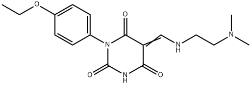 (5E)-5-[[2-(dimethylamino)ethylamino]methylidene]-1-(4-ethoxyphenyl)-1,3-diazinane-2,4,6-trione Structure