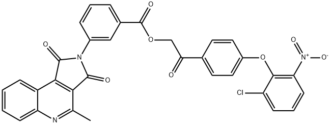 [2-[4-(2-chloro-6-nitrophenoxy)phenyl]-2-oxoethyl] 3-(4-methyl-1,3-dioxopyrrolo[3,4-c]quinolin-2-yl)benzoate Struktur