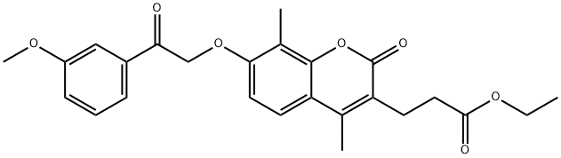 ethyl 3-[7-[2-(3-methoxyphenyl)-2-oxoethoxy]-4,8-dimethyl-2-oxochromen-3-yl]propanoate Structure
