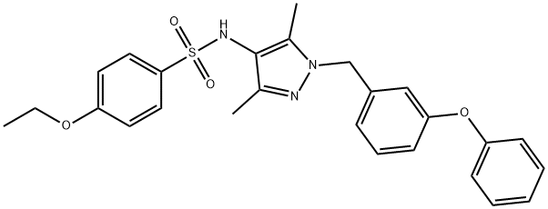 N-[3,5-dimethyl-1-[(3-phenoxyphenyl)methyl]pyrazol-4-yl]-4-ethoxybenzenesulfonamide Struktur