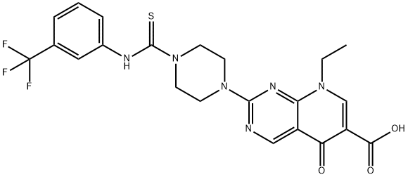 8-ethyl-5-oxo-2-[4-[[3-(trifluoromethyl)phenyl]carbamothioyl]piperazin-1-yl]pyrido[2,3-d]pyrimidine-6-carboxylic acid Structure
