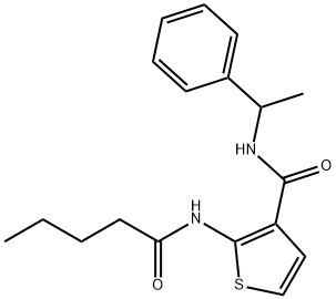 2-(pentanoylamino)-N-(1-phenylethyl)thiophene-3-carboxamide Structure