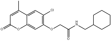 2-(6-chloro-4-methyl-2-oxochromen-7-yl)oxy-N-(cyclohexylmethyl)acetamide Structure