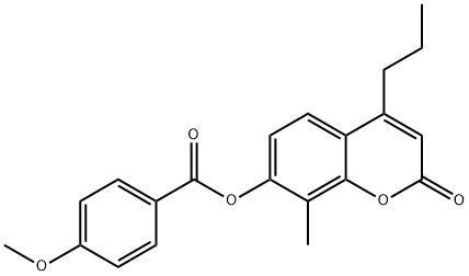 (8-methyl-2-oxo-4-propylchromen-7-yl) 4-methoxybenzoate Struktur