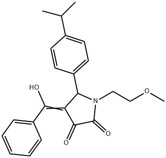 (4E)-4-[hydroxy(phenyl)methylidene]-1-(2-methoxyethyl)-5-(4-propan-2-ylphenyl)pyrrolidine-2,3-dione Structure