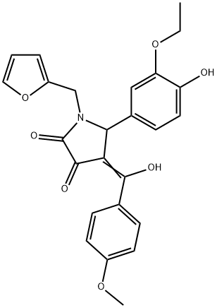 (4E)-5-(3-ethoxy-4-hydroxyphenyl)-1-(furan-2-ylmethyl)-4-[hydroxy-(4-methoxyphenyl)methylidene]pyrrolidine-2,3-dione Structure