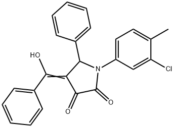 (4E)-1-(3-chloro-4-methylphenyl)-4-[hydroxy(phenyl)methylidene]-5-phenylpyrrolidine-2,3-dione Structure