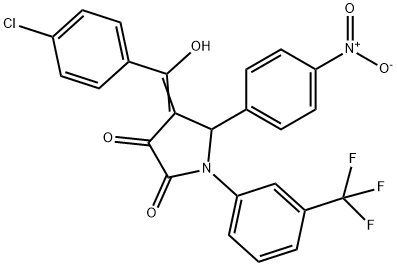 (4Z)-4-[(4-chlorophenyl)-hydroxymethylidene]-5-(4-nitrophenyl)-1-[3-(trifluoromethyl)phenyl]pyrrolidine-2,3-dione Structure