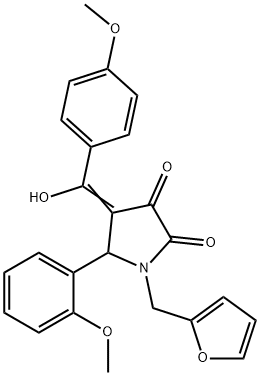 (4E)-1-(furan-2-ylmethyl)-4-[hydroxy-(4-methoxyphenyl)methylidene]-5-(2-methoxyphenyl)pyrrolidine-2,3-dione Structure