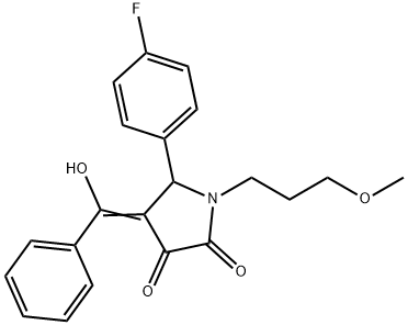 (4E)-5-(4-fluorophenyl)-4-[hydroxy(phenyl)methylidene]-1-(3-methoxypropyl)pyrrolidine-2,3-dione Structure