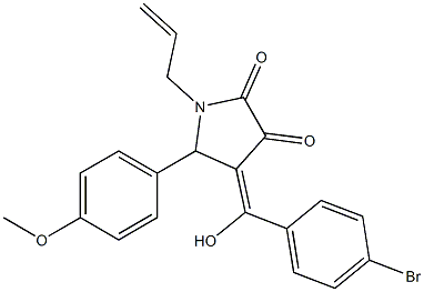(4E)-4-[(4-bromophenyl)-hydroxymethylidene]-5-(4-methoxyphenyl)-1-prop-2-enylpyrrolidine-2,3-dione Structure
