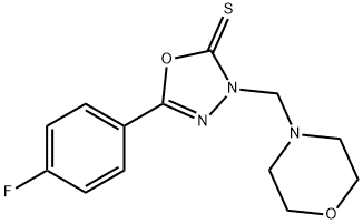 5-(4-fluorophenyl)-3-(morpholin-4-ylmethyl)-1,3,4-oxadiazole-2-thione Struktur