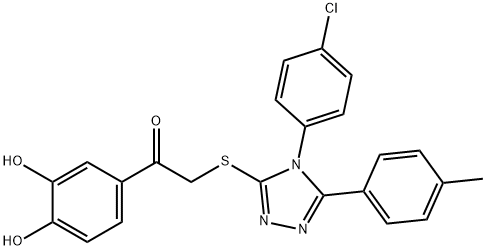 2-[[4-(4-chlorophenyl)-5-(4-methylphenyl)-1,2,4-triazol-3-yl]sulfanyl]-1-(3,4-dihydroxyphenyl)ethanone