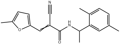724782-13-2 (Z)-2-cyano-N-[1-(2,5-dimethylphenyl)ethyl]-3-(5-methylfuran-2-yl)prop-2-enamide