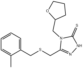 3-[(2-methylphenyl)methylsulfanylmethyl]-4-(oxolan-2-ylmethyl)-1H-1,2,4-triazole-5-thione Structure