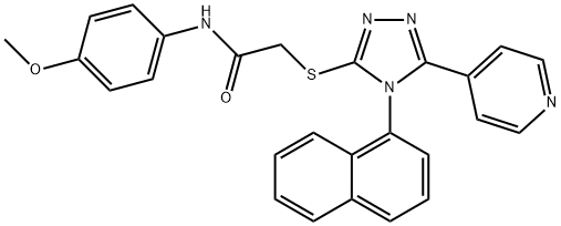 N-(4-methoxyphenyl)-2-[(4-naphthalen-1-yl-5-pyridin-4-yl-1,2,4-triazol-3-yl)sulfanyl]acetamide Struktur