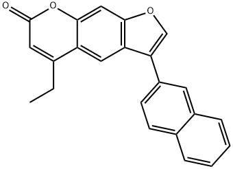 5-ethyl-3-naphthalen-2-ylfuro[3,2-g]chromen-7-one Struktur