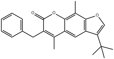6-benzyl-3-tert-butyl-5,9-dimethylfuro[3,2-g]chromen-7-one Structure