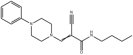 (E)-N-butyl-2-cyano-3-(4-phenylpiperazin-1-yl)prop-2-enamide Struktur