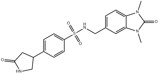 N-[(1,3-dimethyl-2-oxobenzimidazol-5-yl)methyl]-4-(5-oxopyrrolidin-3-yl)benzenesulfonamide Struktur