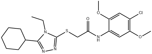 N-(4-chloro-2,5-dimethoxyphenyl)-2-[(5-cyclohexyl-4-ethyl-1,2,4-triazol-3-yl)sulfanyl]acetamide Structure