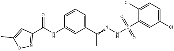 897121-32-3 N-[3-[(E)-N-[(2,5-dichlorophenyl)sulfonylamino]-C-methylcarbonimidoyl]phenyl]-5-methyl-1,2-oxazole-3-carboxamide
