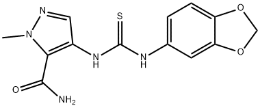 4-(1,3-benzodioxol-5-ylcarbamothioylamino)-2-methylpyrazole-3-carboxamide Struktur