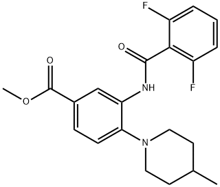 methyl 3-[(2,6-difluorobenzoyl)amino]-4-(4-methylpiperidin-1-yl)benzoate Structure