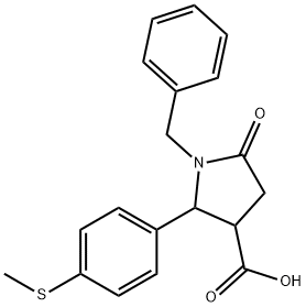 1-benzyl-2-(4-methylsulfanylphenyl)-5-oxopyrrolidine-3-carboxylic acid Structure