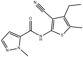 N-(3-cyano-4-ethyl-5-methylthiophen-2-yl)-2-methylpyrazole-3-carboxamide Struktur